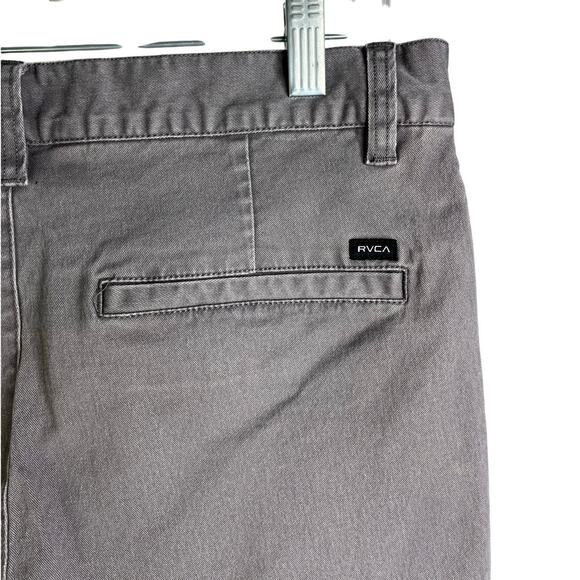 RVCA Chino Pants Womens 32 Med Gray Hitcher Stretch Ankle Cut - Picture 4 of 7